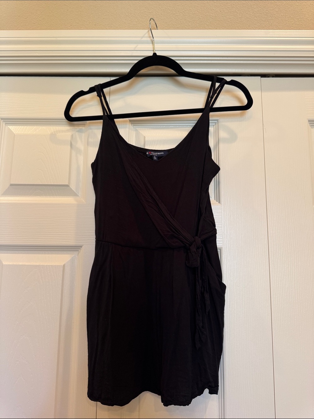 Black Wrap-Front Women's romper